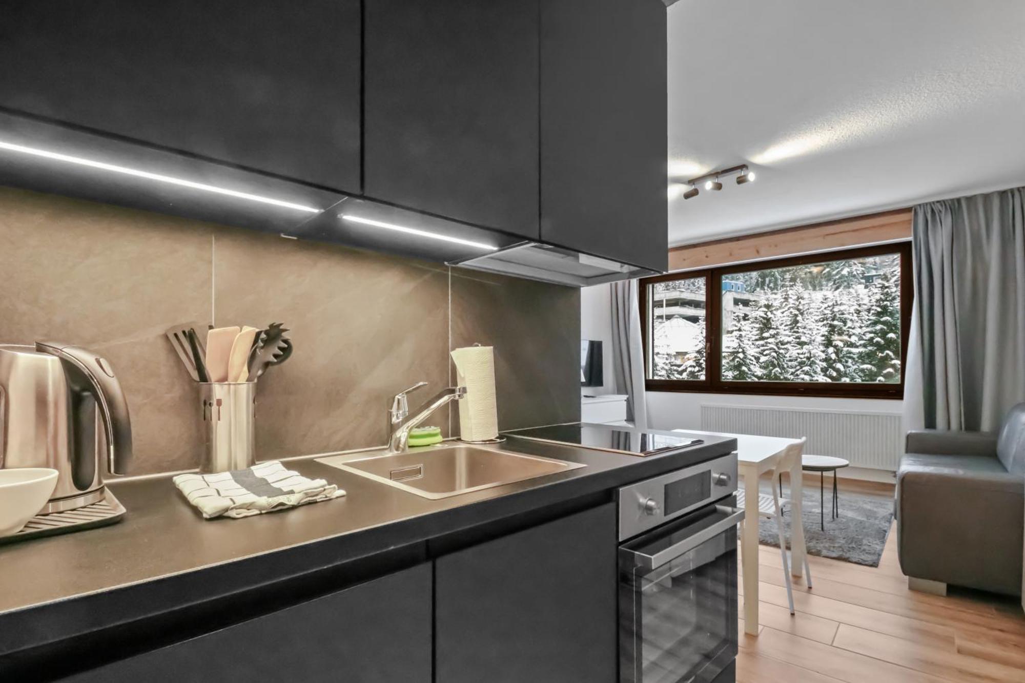 Studio Cosy Au Centre De 크란스몬타나 외부 사진